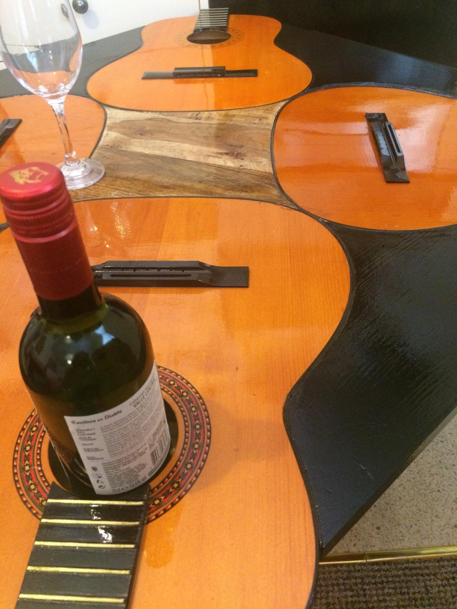 Guitar Coffee Table Made With 4 Real Guitars