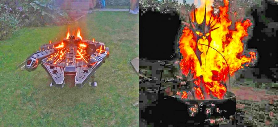 Guitar Fire Pit - Metal guitar shaped wood burning stove