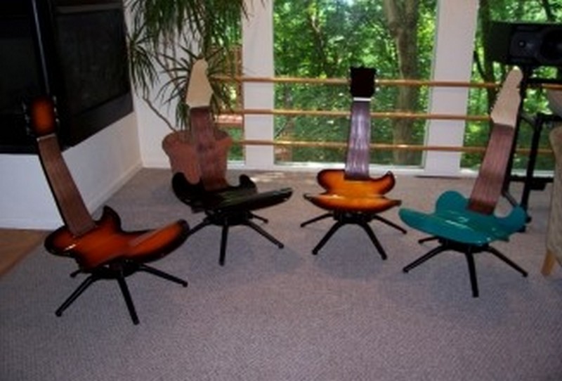 Stools Made from guitars - Guitar shaped stools and chairs