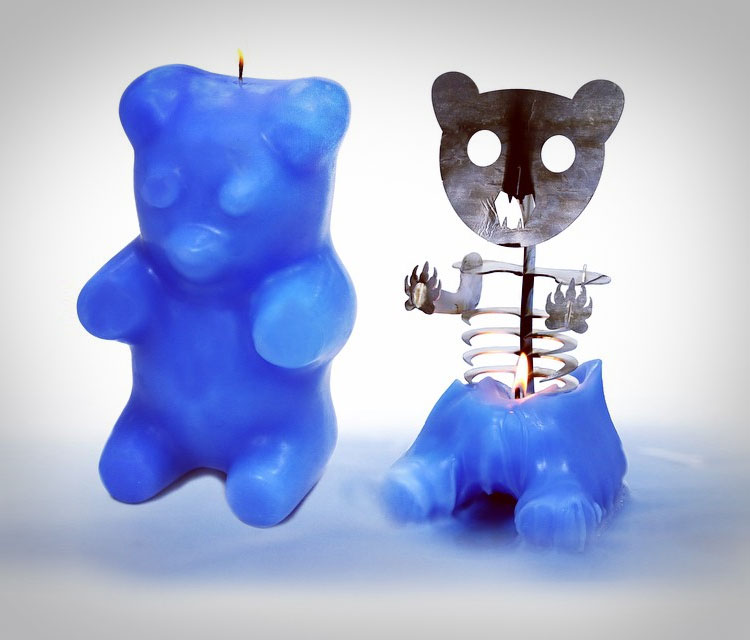 Gummi Bear Skeleton Candle