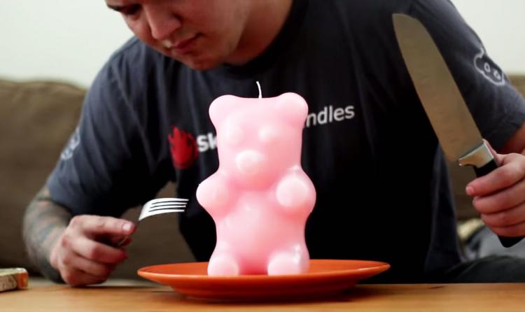 Gummi Bear Skeleton Candle