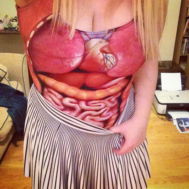 Guts organs and intestines one-piece swimsuit - Funny prank swimsuit