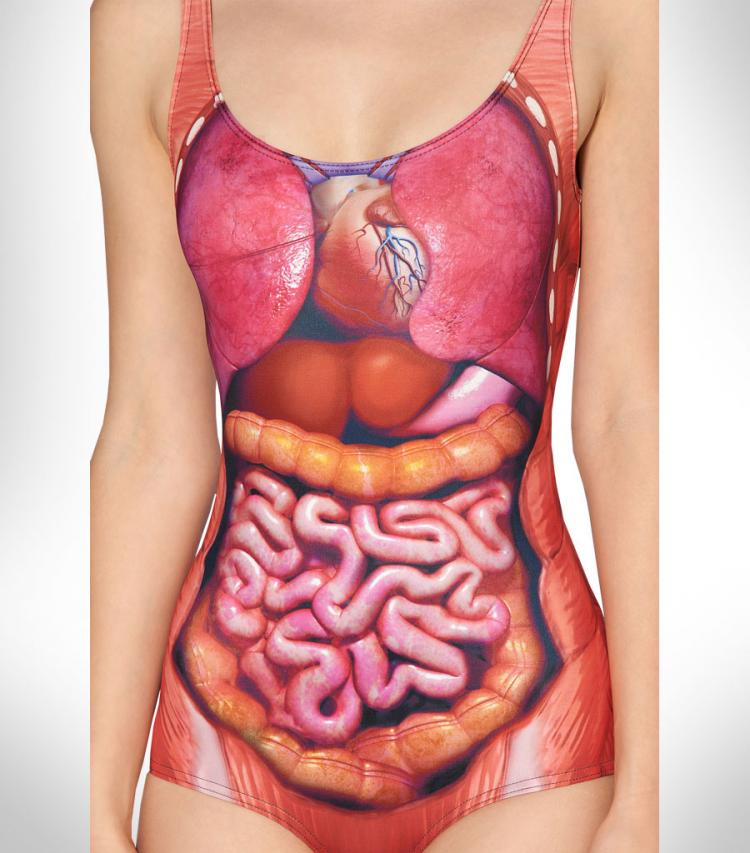 Guts organs and intestines one-piece swimsuit - Funny prank swimsuit