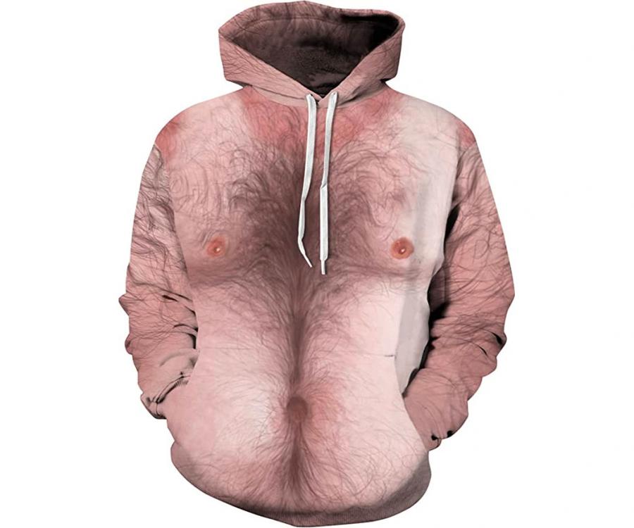 Hairy chest hoodie sweatshirt