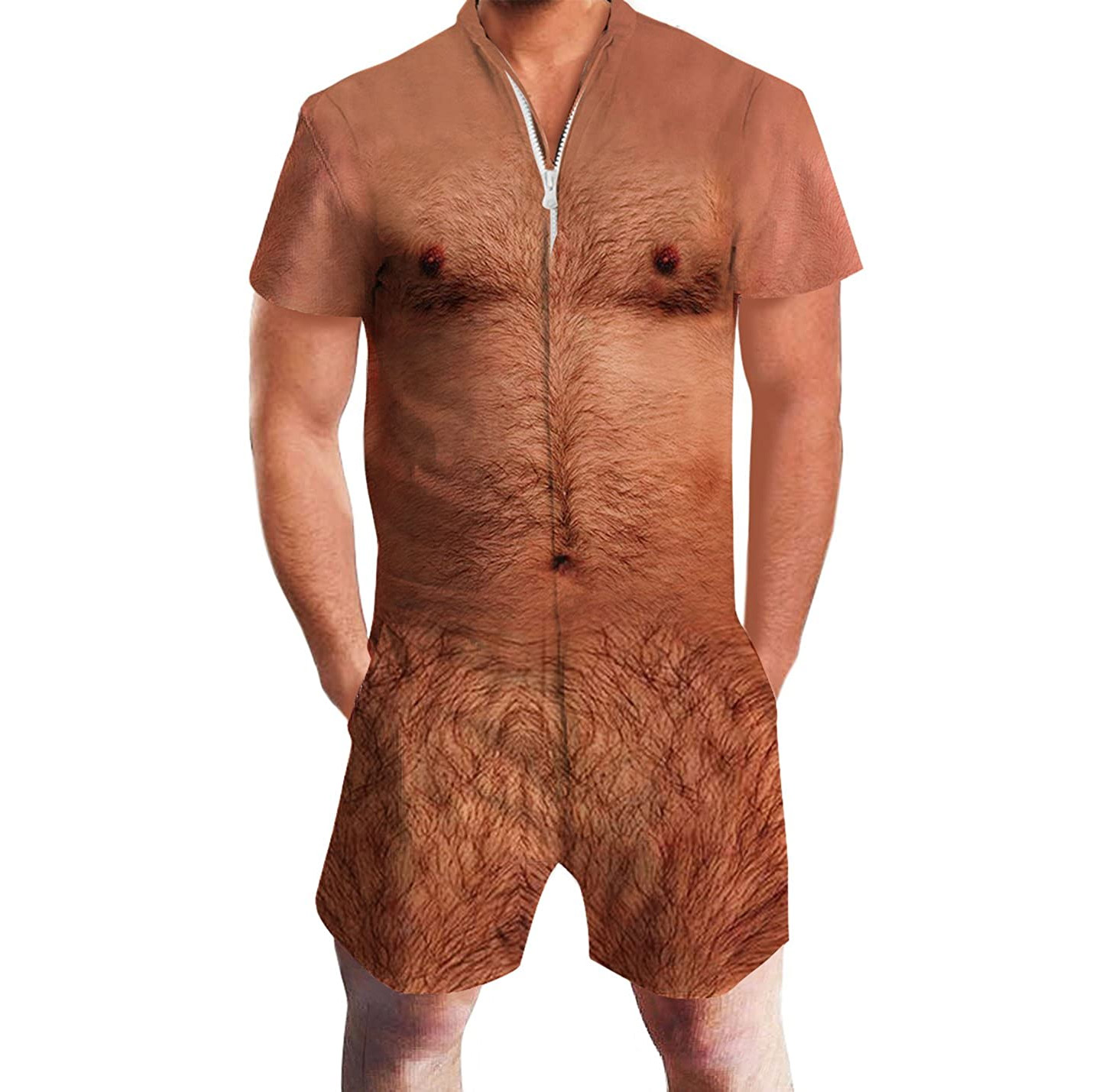 Hairy chest hoodie sweatshirt - Hairy body romper