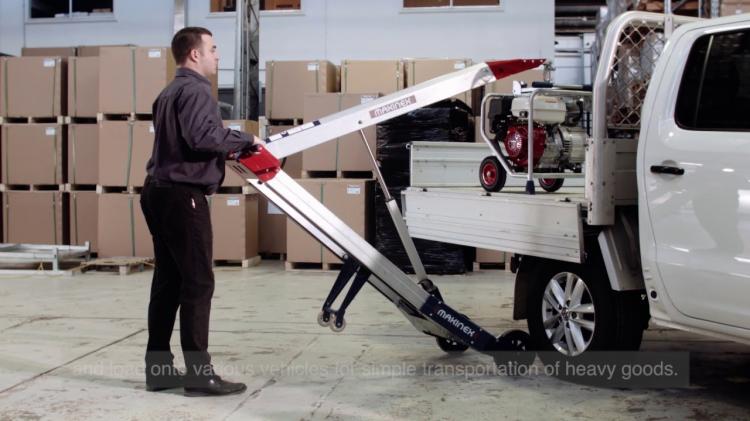 Makinex Hand Powered Forklift - Powered hand truck lets you lift over 300 lbs with one person