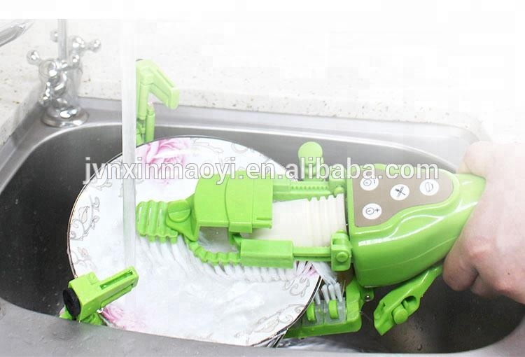 Handheld Automatic Dish Scrubber - Dish washing gadget automatically spins dish while it scrubs
