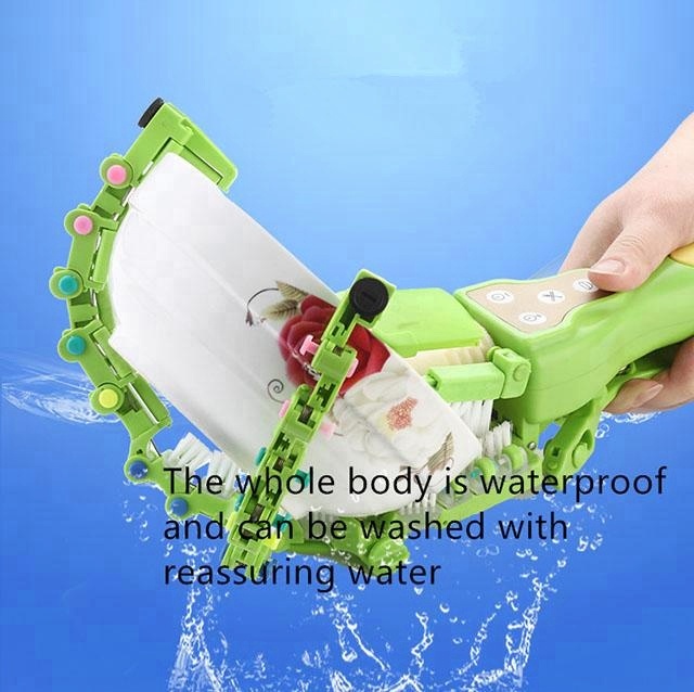 Handheld Automatic Dish Scrubber - Dish washing gadget automatically spins dish while it scrubs