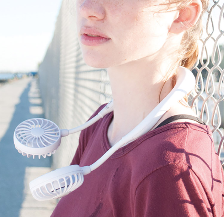Hands-free neck fan - dual fans that wraps around your neck - W-fan spice of life