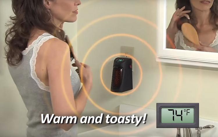 Handy Heater - Mini portable heater attaches to any outlet - Mini outlet space heater