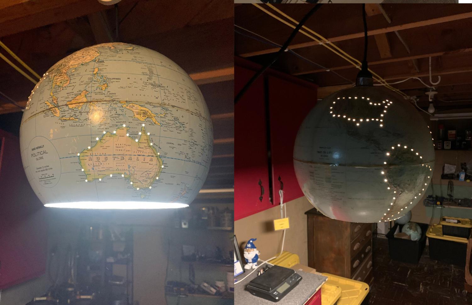 DIY World Globe Lamp - Hanging World Globe Pendant Light