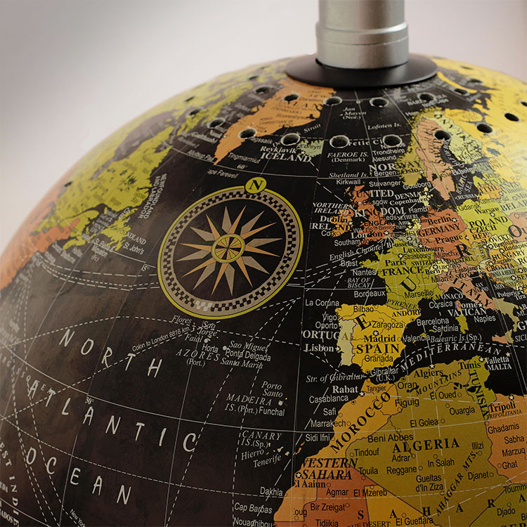 DIY World Globe Lamp - Hanging World Globe Pendant Light