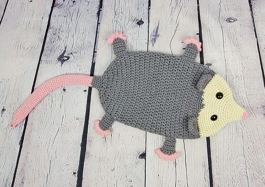 Crochet Hanging Possum Grocery Bag Holder