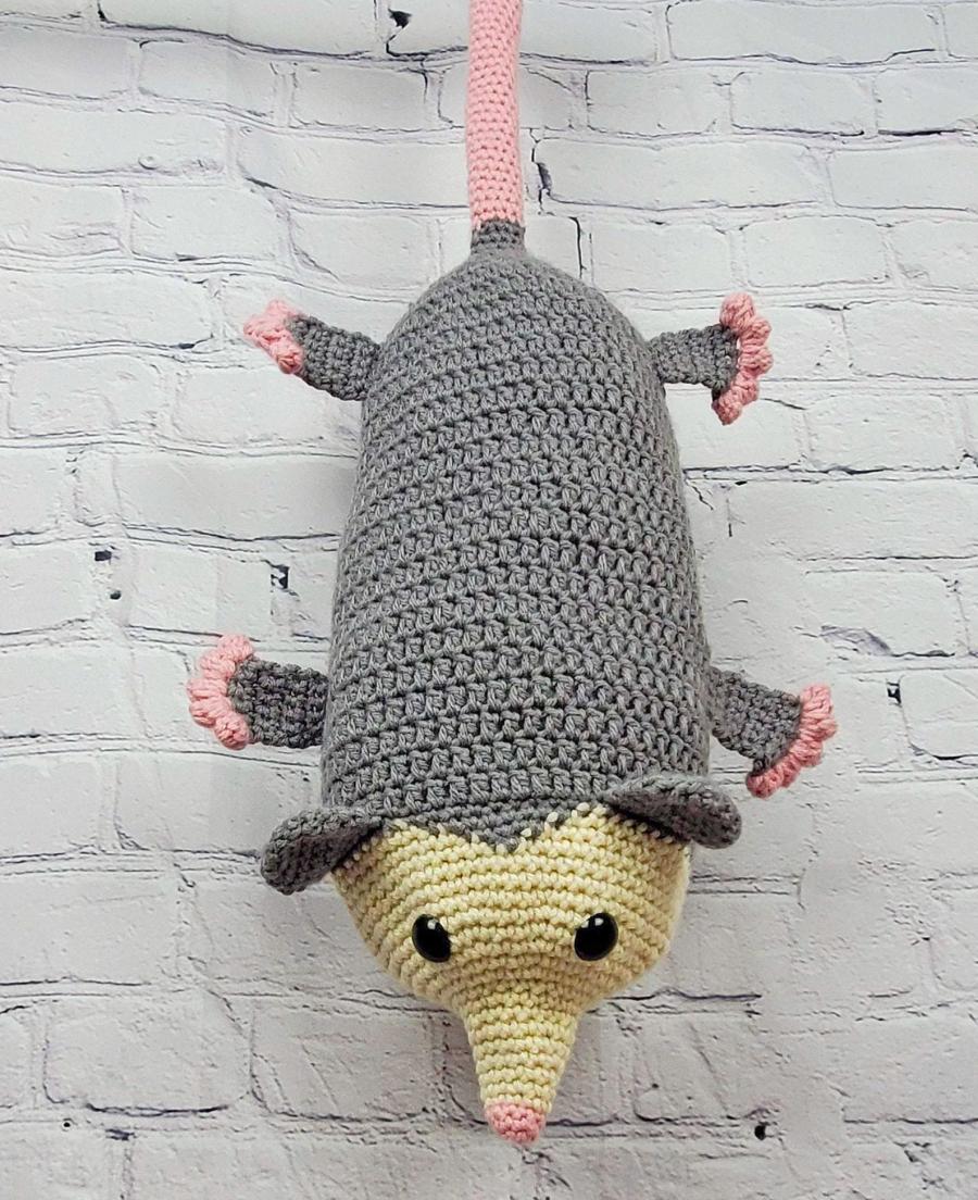 Crochet Hanging Possum Grocery Bag Holder