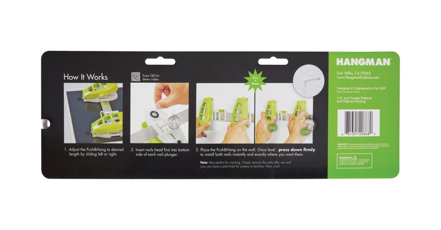 Hangman Push and Hang Automatic picture hanger
