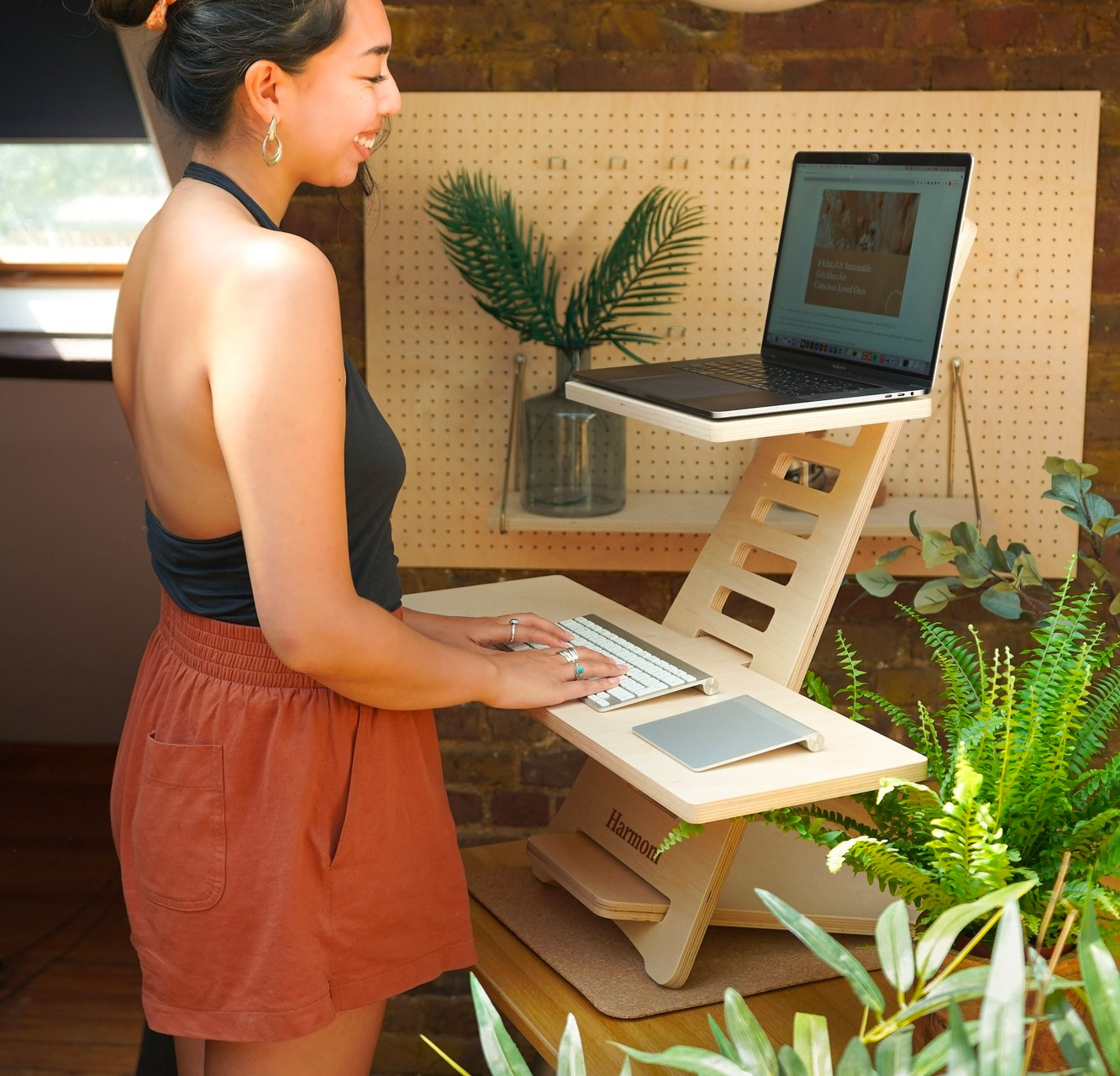Harmoni Desk wooden standing desk attachment