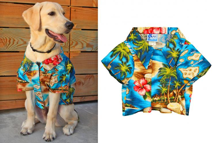 Hawaiian Dog Shirts - Matching human and dog Hawaiian shirts - Aloha dog party shirts
