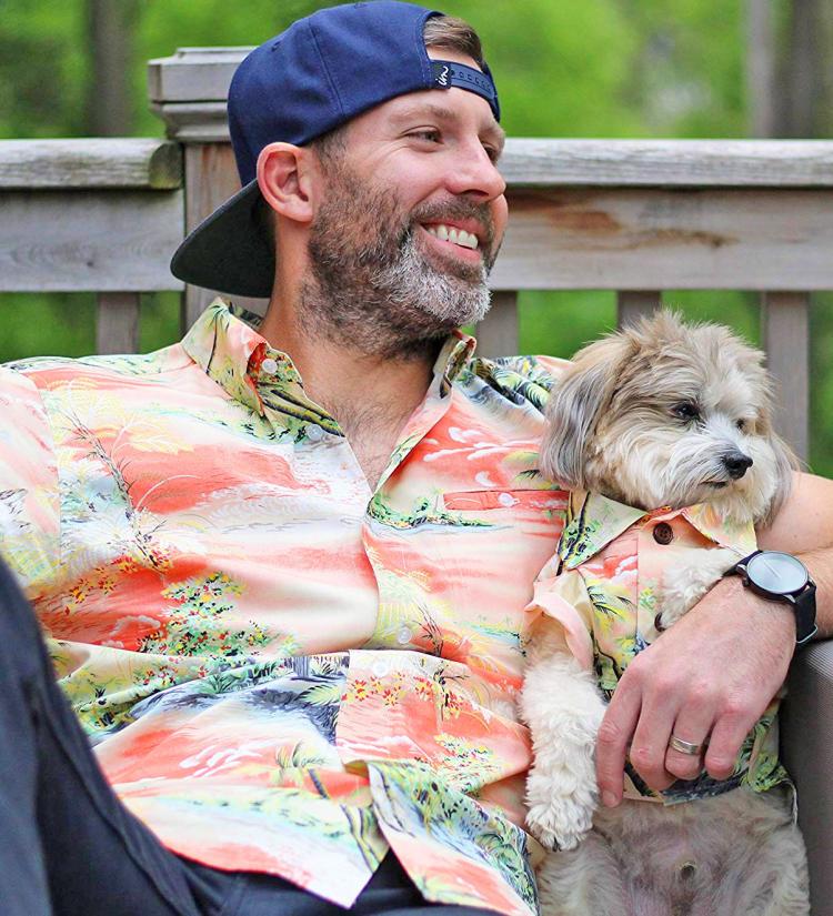 Hawaiian Dog Shirts - Matching human and dog Hawaiian shirts - Aloha dog party shirts