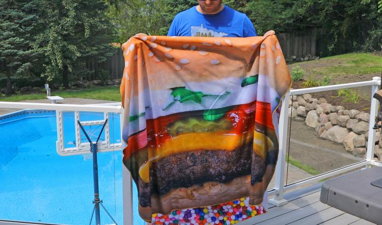 HD Print Food Blankets - Giant Pizza, Cheeseburger, and Donut Blankets