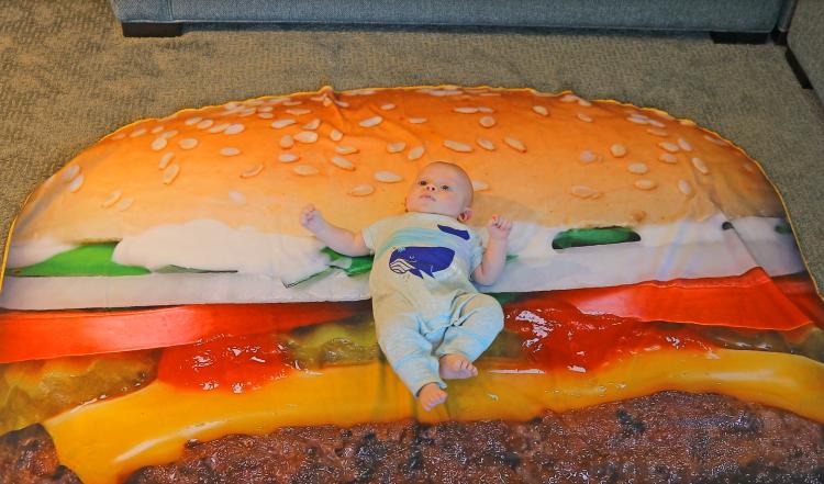 HD Print Food Blankets - Giant Pizza, Cheeseburger, and Donut Blankets