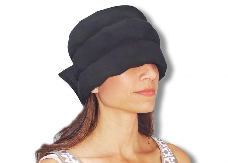 Headache Relief Hat - Ice holding head wrap helps relieve headaches and neck strain