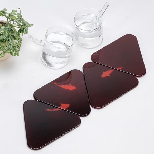 Koi Fish Coasters - Heat Activated Fish Coasters - Coasters reveal a fish after heat from your mug