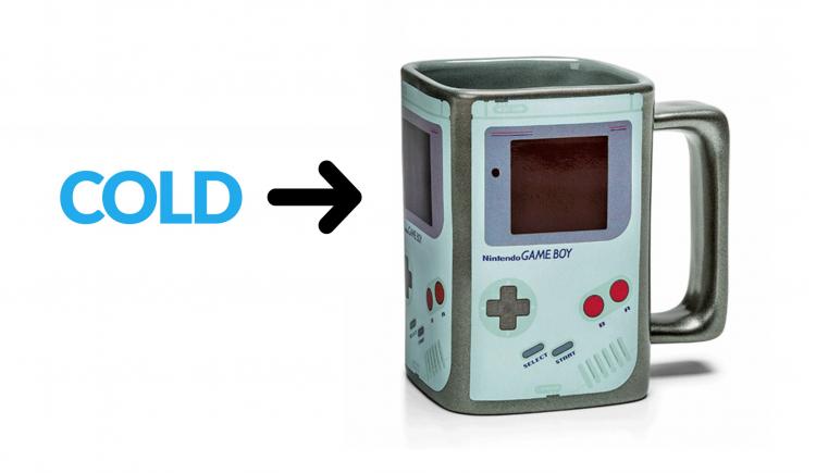 Heat Changing Game Boy Coffee Mug - Color Changing Game Boy Mug Turns On When Hot Liquid Is Added