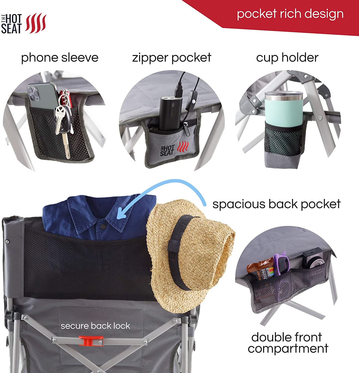 Heated Camping Chair - Electric folding camping chair with heated seat