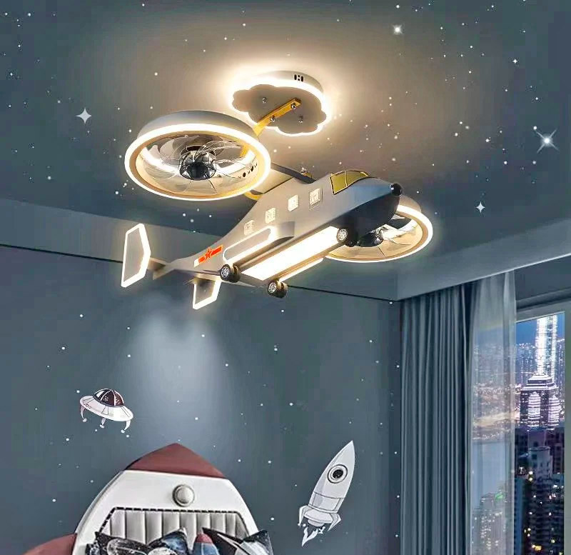 Helicopter Fan With Lights - Helicopter ceiling fan with dual rotors