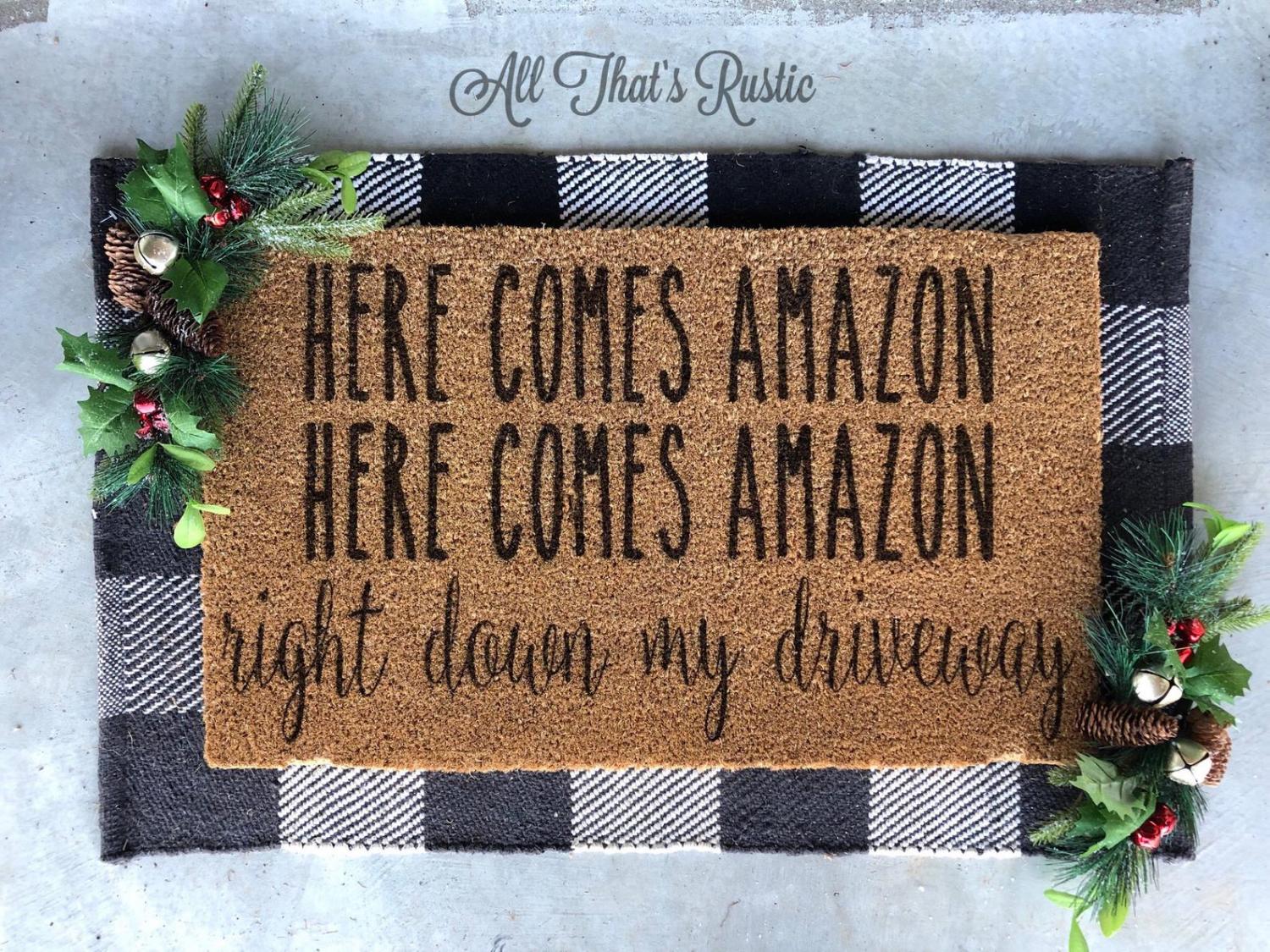 Here Comes Amazon, Right Down My Driveway Doormat