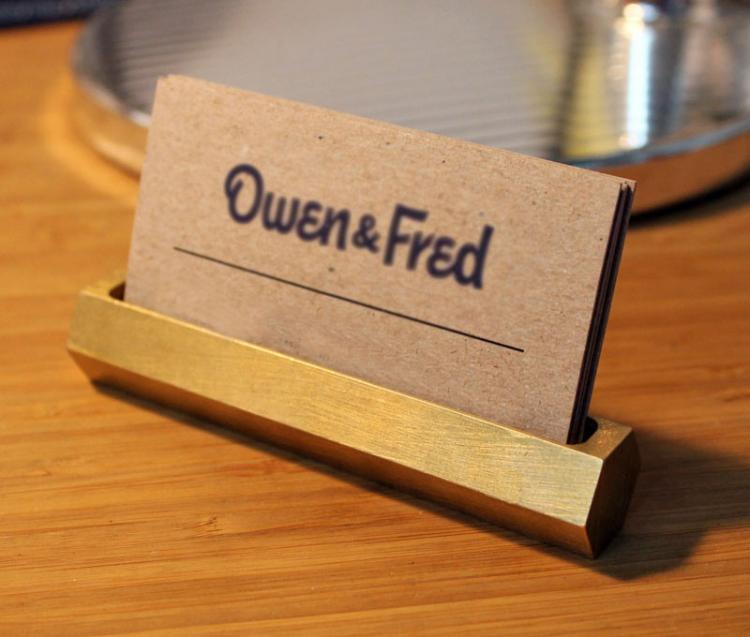 Hex Brass Business Card Holder - Manly Business Card Holder