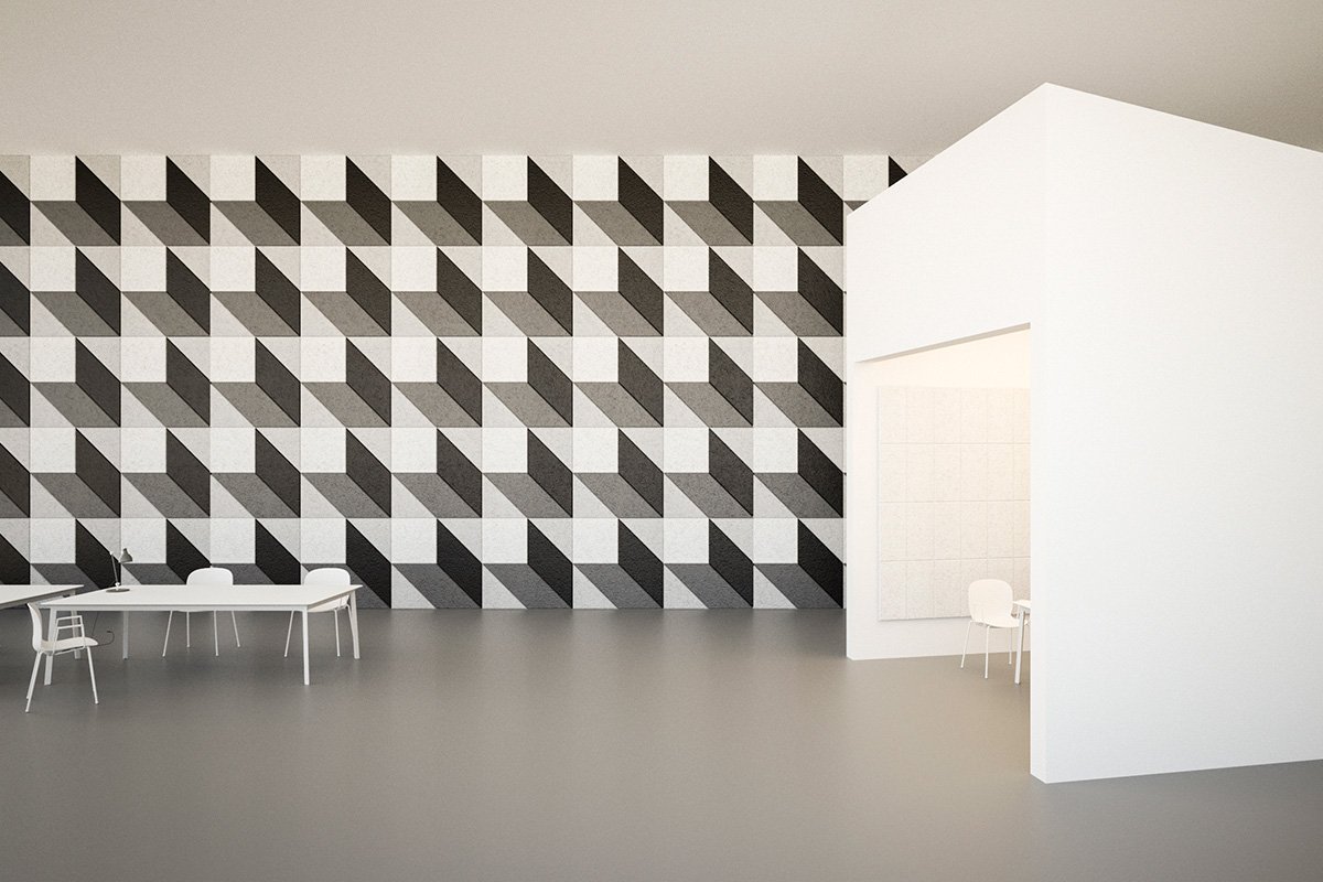 Hexagon Wall Tiles - Sound absorbing wood wool hexagon wall mural tiles