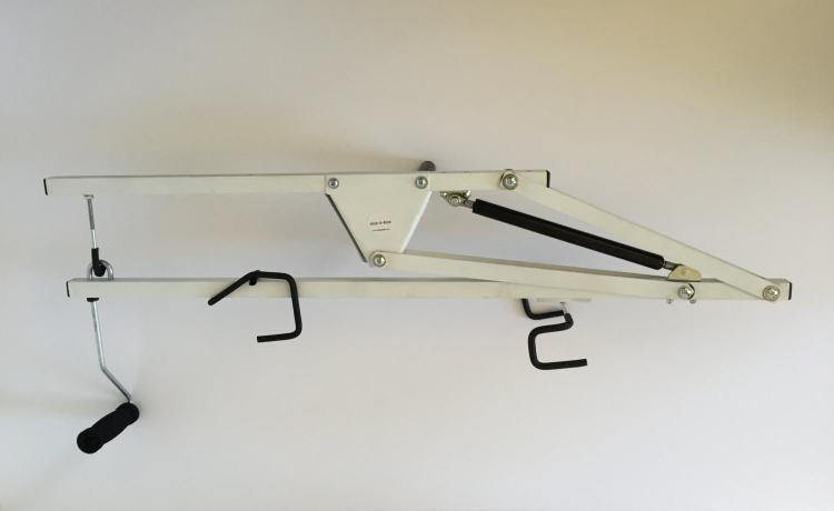 Hide-a-Ride Bicycling Ceiling Mount - Mount your bike on your ceiling sideways to save space in home