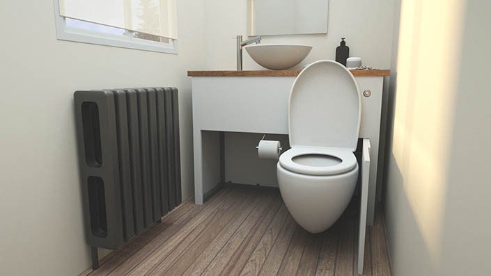 Hidealoo Pull-out Hidden Toilet For Tiny Homes - Retractable toilet into cabinet