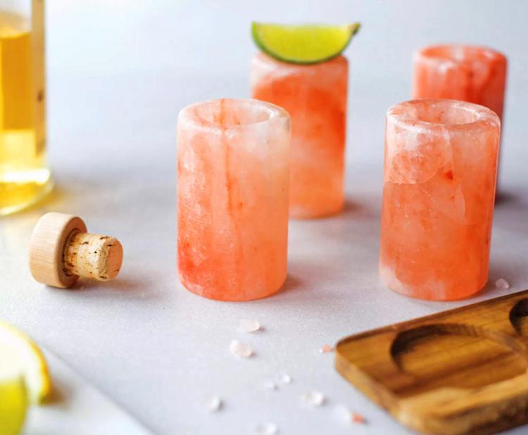 Himalayan Salt Shot Glasses - Tequila shot glasses made from salt