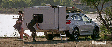 Hitch Hotel: Expandable Wheel-less Trailer Camper