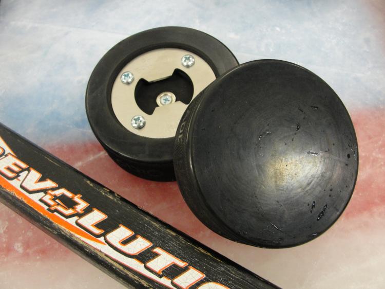 Hockey Puck Bottler Opener