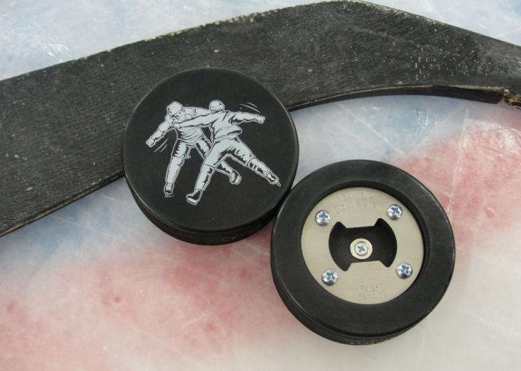 Hockey Puck Bottler Opener