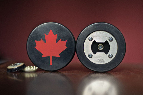 Hockey Puck Bottler Opener