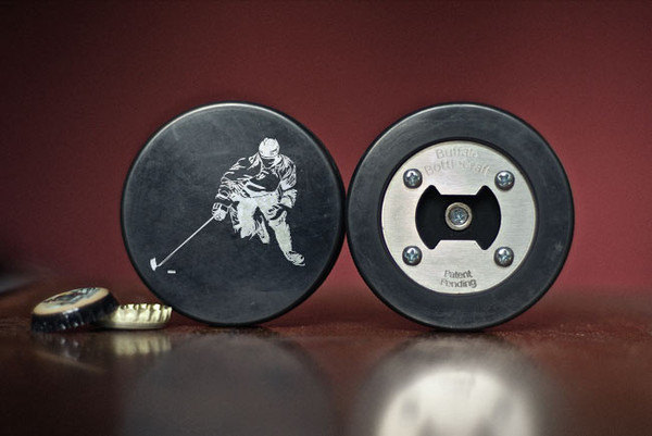 Hockey Puck Bottler Opener
