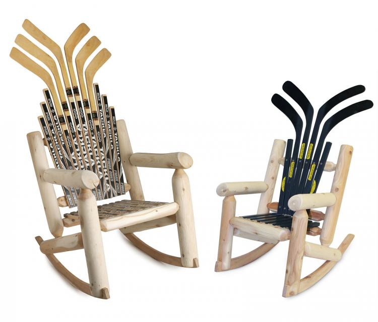 Hockey Stick Broom - Hockey Stick Rocking Chair