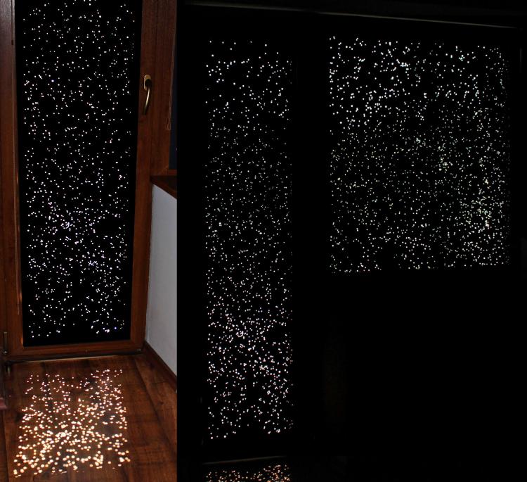 HoleRoll Cutout Blackout Curtains with city landscape design