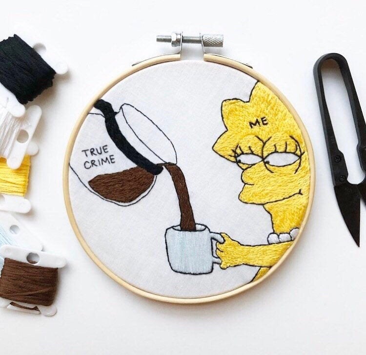 Homer Backing Up Into The Bushes - Home Simpson Bushes Meme Cross Stitch
