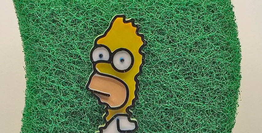Homer In Bushes Meme Sponge Holder