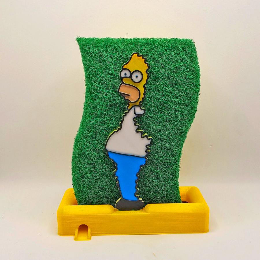 Homer In Bushes Meme Sponge Holder