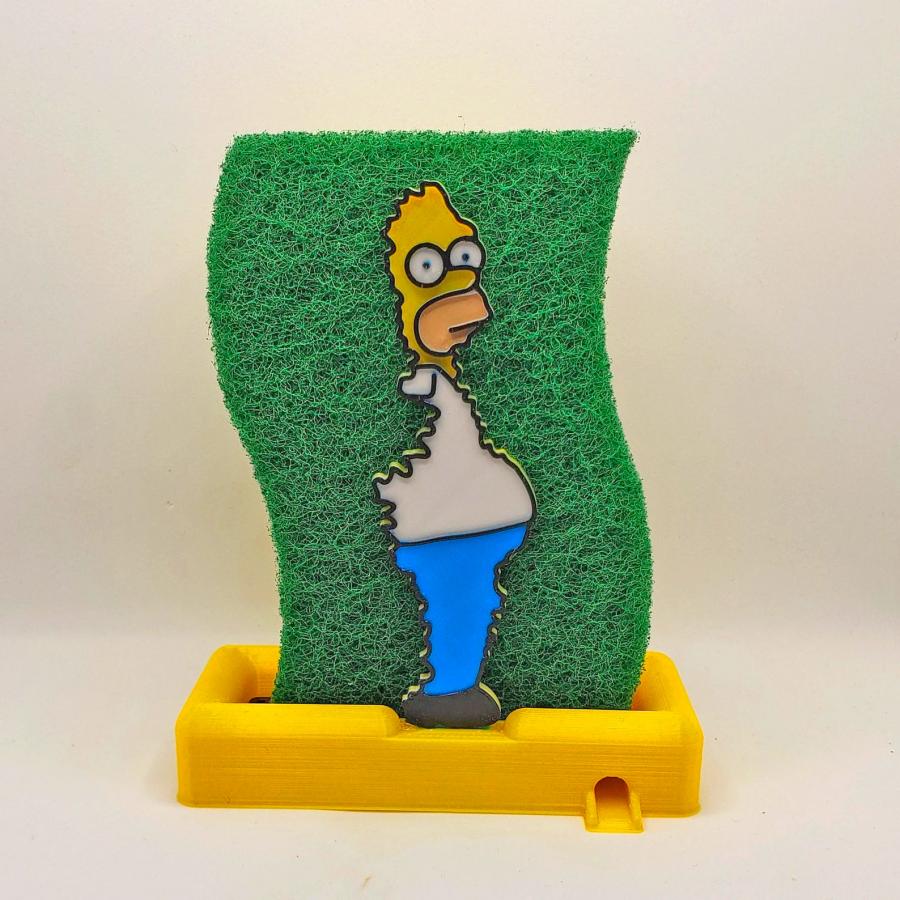 Homer In Bushes Meme Sponge Holder