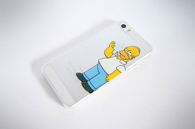 Homer Simpson Eating Apple iPhone Case - Homer Simpson Eating Apple Logo Phone Case
