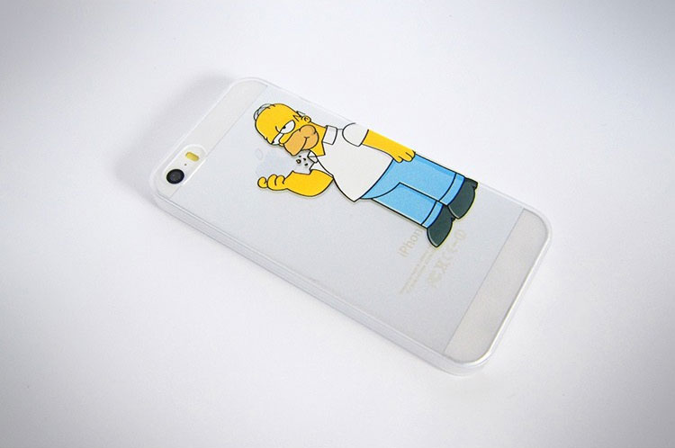 Homer Simpson Eating Apple iPhone Case - Homer Simpson Eating Apple Logo Phone Case