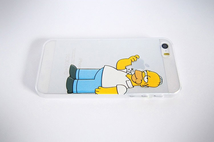 Homer Simpson Eating Apple iPhone Case - Homer Simpson Eating Apple Logo Phone Case