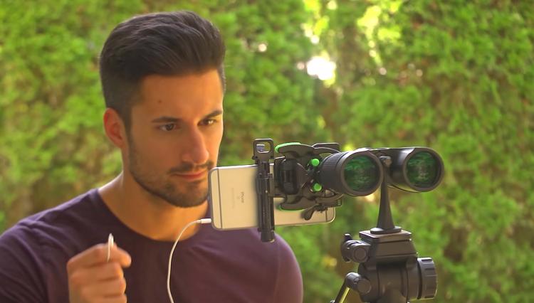 HookUpz Universal Digiscope Smart Phone Mount - Connect phone to binoculars, telescope, microscope